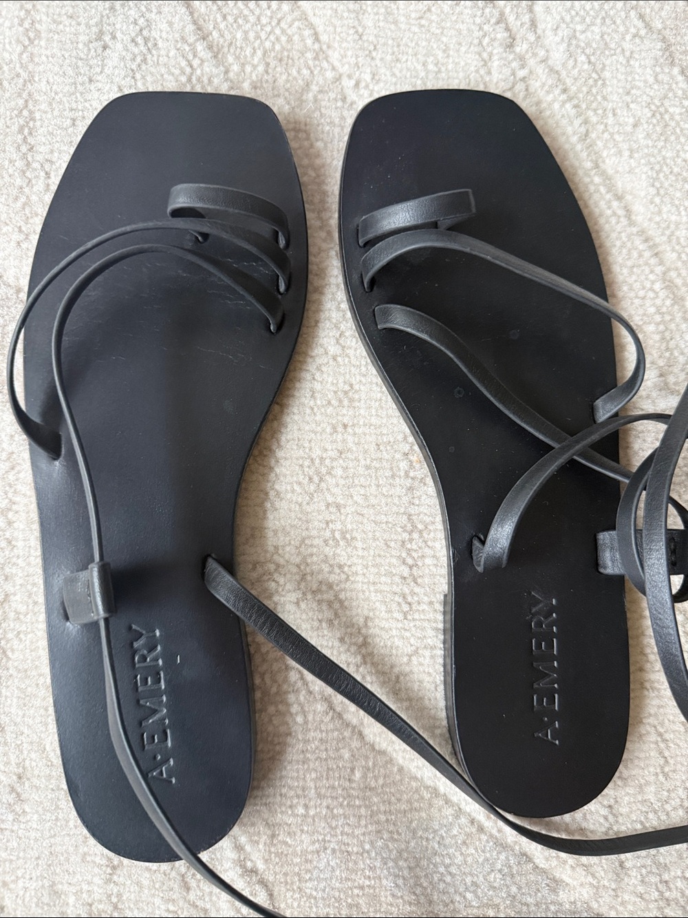 A. Emery ankle tie sandals